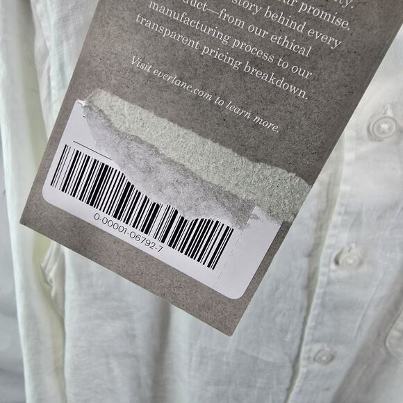 Everlane Shirt Mens White Linen Long Sleeve Button Down European Flax - Picture 10 of 13